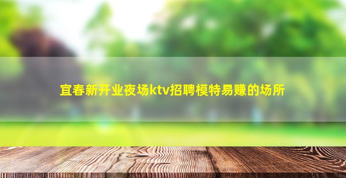 宜春新开业夜场ktv招聘模特易赚的场所